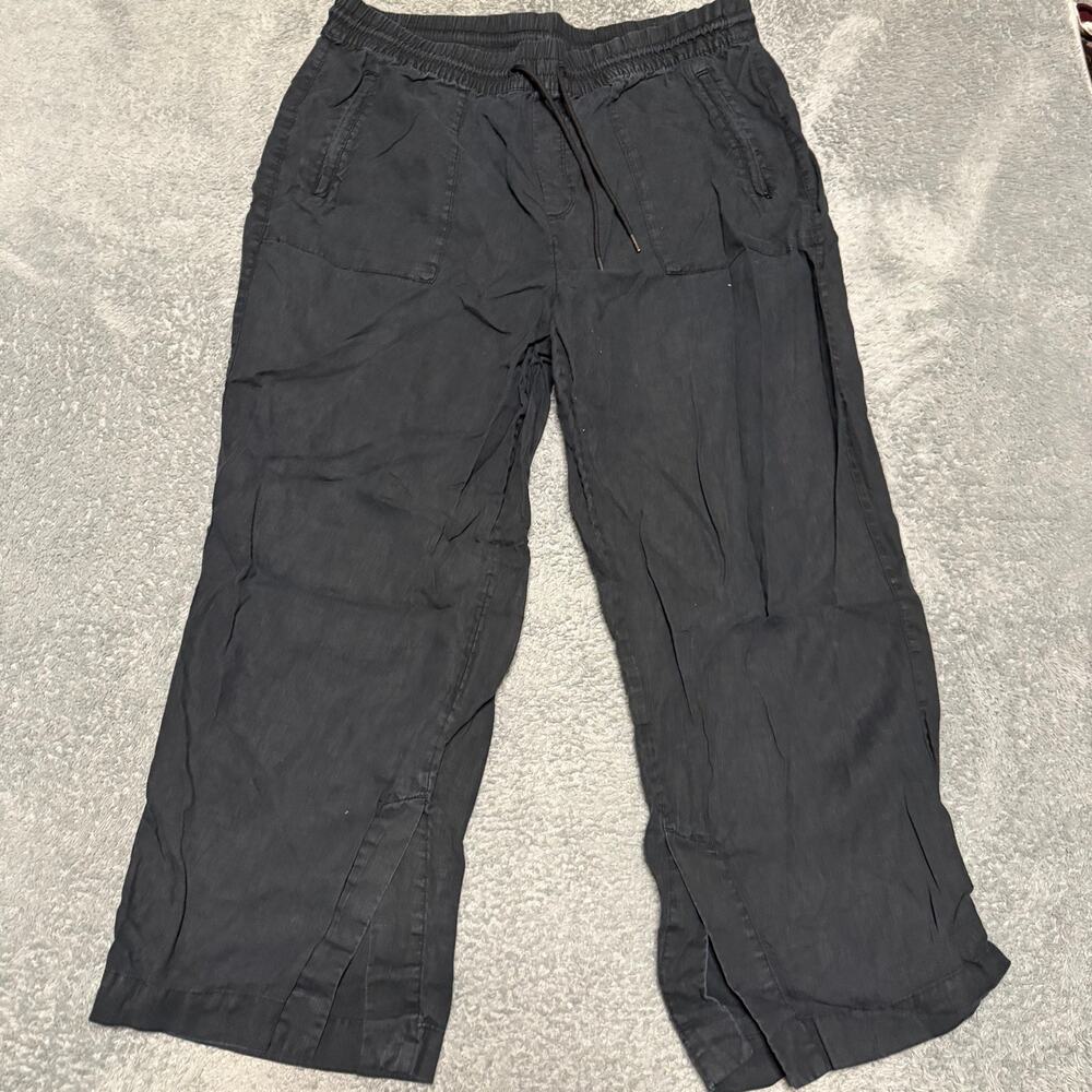 ATHLETA Pants Womens 1X Retreat Wide Leg Linen Pant Faded Black #851038